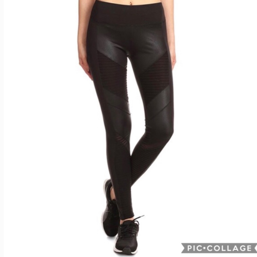 Electric yoga moto leggings